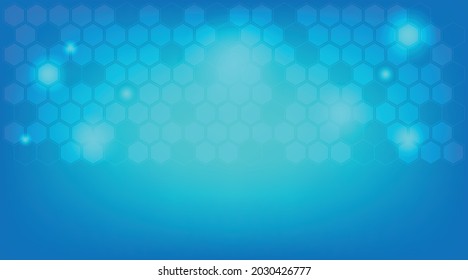 Network And technology background with hexagon surface. Chemical data structure connected in atom. Science and business template for create presentation. Banner for web site and element creative.