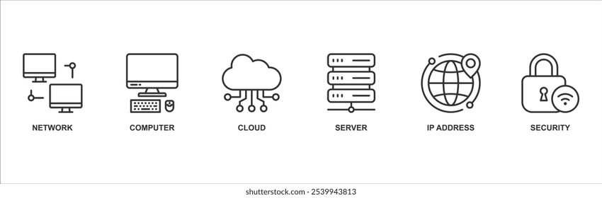 Tecnologia de rede banner ícone da Web vetor ilustração conceito com ícone