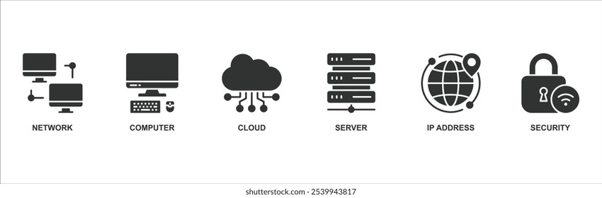 Tecnologia de rede banner ícone da Web vetor ilustração conceito com ícone