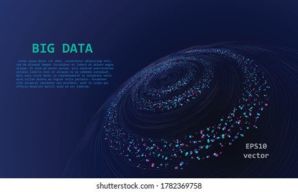 The network technology or big data background. Cosmic particle vortex as abstract technology illustration.