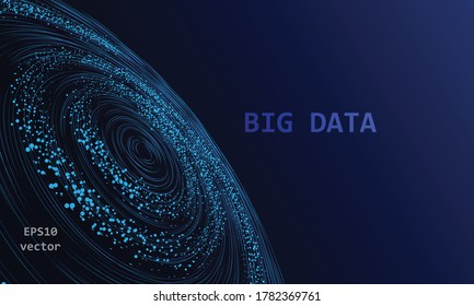 The network technology or big data background. Cosmic particle vortex as abstract technology illustration.