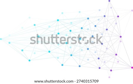 Network Technology Communication with Connecting Dots and Lines Isolated on White Background. Vector Illustration