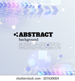 Network technology connections background with light effects and place for text. Geometric design.