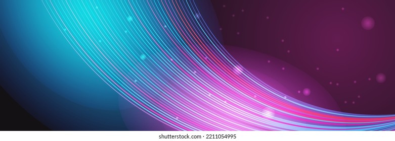 Network technology digital dark blue colorful design banner