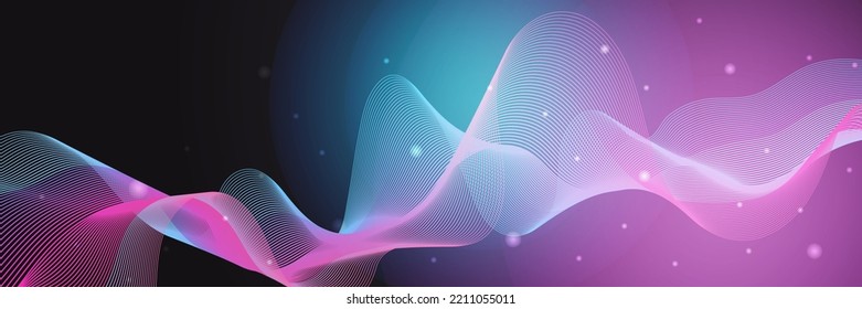 Network technology digital dark blue colorful design banner