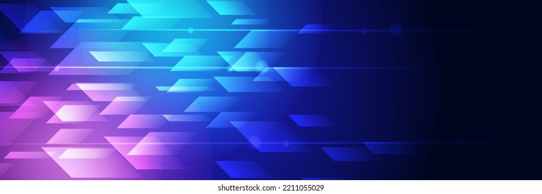 Network technology digital dark blue colorful design banner