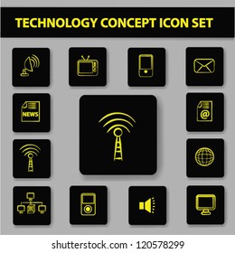 Network and technology icon set,Vector