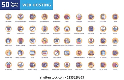 Network and Technology Icons Set. Computer Technology and  Network-related icon. Vector symbols are isolated on a white background.