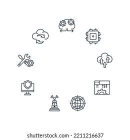 network technology icons set . network technology pack symbol vector elements for infographic web