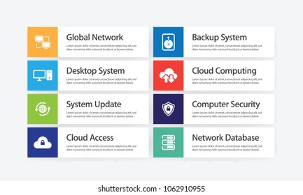 Network Technology Infographic Icon Set