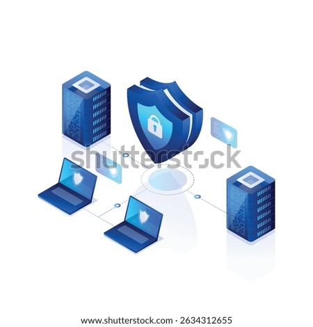 Network technology isometric illustration. server isometric. 