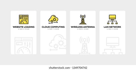 NETWORK TECHNOLOGY LINE ICON SET