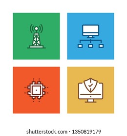 NETWORK TECHNOLOGY LINE ICON SET