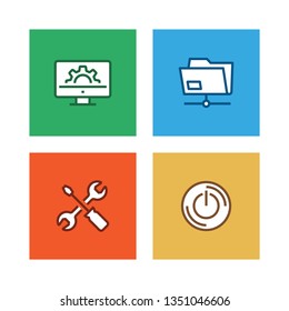 NETWORK TECHNOLOGY LINE ICON SET