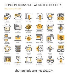 Network Technology  , Thin Line and Pixel Perfect Icons