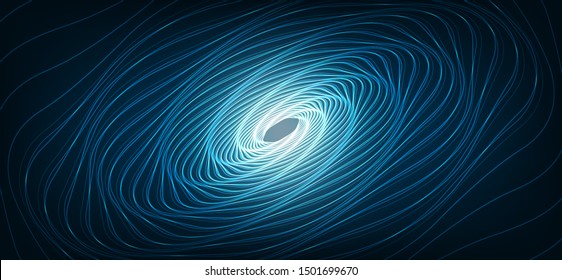 Network Teleport Warp Spiral Technology on Light Blue Background,Network Concept design,Vector illustration.