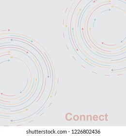 Network template. Digital background with connections circle.Abstract network connection. icon logo design. Vector Illustration