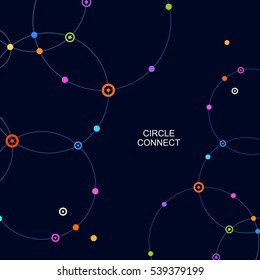 Network template. Digital background with connections circle.