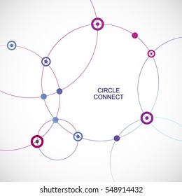 Network template. Digital background with connections circle.