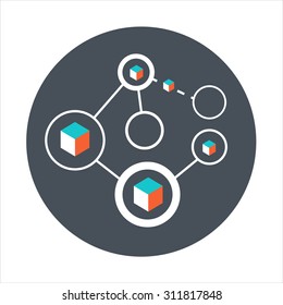 Network theme, flat style, colorful, vector icon for info graphics, websites, mobile and print media.