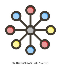 Network Thick Line Filled Colors For Personal And Commercial Use.
