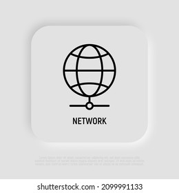 Network thin line icon. Modern vector illustration.