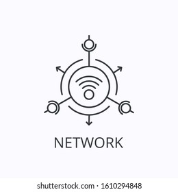 Network thin line icon. Vector outline illustration