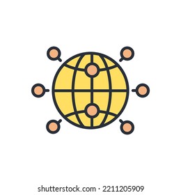 network thin line icons. Vector illustration isolated on white. Editable stroke.