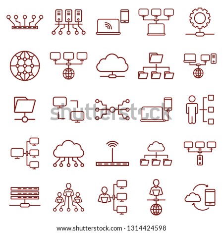network. thin line web icon set. simple vector illustration outline. concept for infographic, website or app.