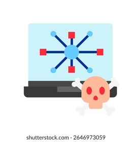 Network Threat flat color, mini illustration icon. use for modern concept, print, UI, UX kit, web and app development. Vector related to risk management, business, finance.

