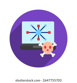 Network Threat rounded color, mini illustration icon. use for modern concept, print, UI, UX kit, web and app development. Vector related to risk management, business, finance.