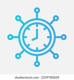 Network time icon in gradient style, use for website mobile app presentation