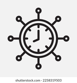 Network time icon in line style, use for website mobile app presentation