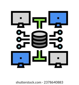 network topology analyst color icon vector. network topology analyst sign. isolated symbol illustration