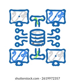 network topology analyst doodle icon sketch vector. network topology analyst sign. isolated symbol illustration