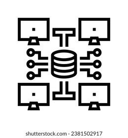 network topology analyst line icon vector. network topology analyst sign. isolated contour symbol black illustration