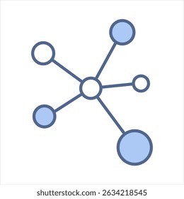 Network Topology Blue Icon Vector Illustration