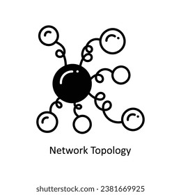 Network Topology doodle Icon Design illustration. Networking Symbol on White background EPS 10 File