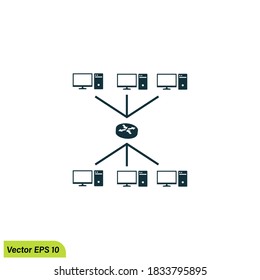 network topology icon illustration simple design element vector logo template