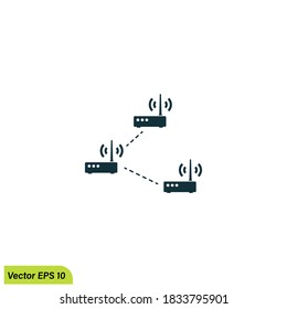 network topology icon illustration simple design element vector logo template
