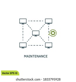 network topology icon illustration simple design element vector logo template