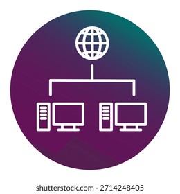 Icono de topología de red. Estructura de conexión a Internet. Plan mundial de Vector de Web. Intercambio de datos informáticos.