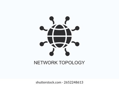 Ilustração De Vetor Isolado De Logotipo Ou Ícone De Topologia De Rede