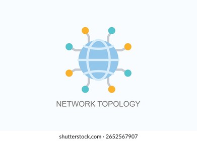 Ilustração De Vetor Isolado De Logotipo Ou Ícone De Topologia De Rede