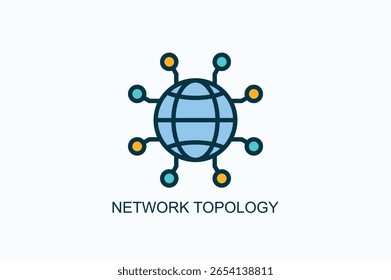 Ilustração De Vetor Isolado De Logotipo Ou Ícone De Topologia De Rede