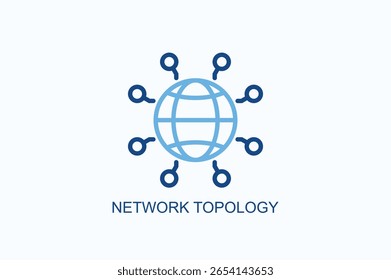 Ilustração De Vetor Isolado De Logotipo Ou Ícone De Topologia De Rede