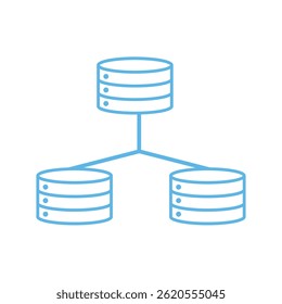 Network topology showing a main server connected to distributed data storage cylinders.