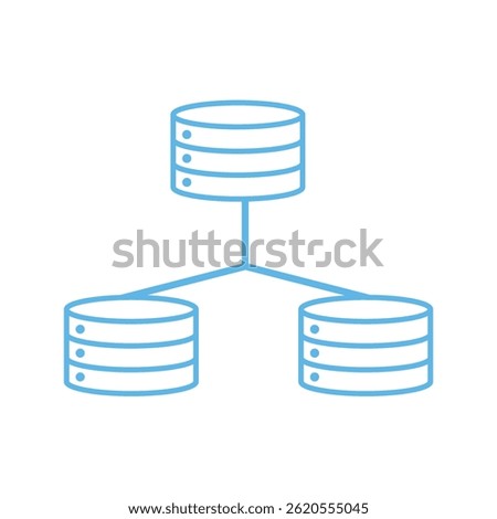 Network topology showing a main server connected to distributed data storage cylinders.