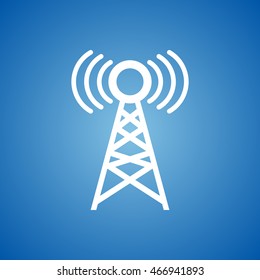 Network Tower Icon on blue color. 