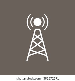Network Tower Icon on Dark Gray Color. Eps-10.